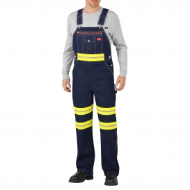 Dickies VB505 Enhanced Visibility Denim Bib Overalls - Indigo Blue