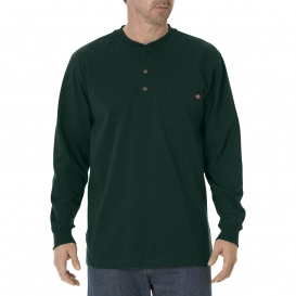 Dickies WL451 Long Sleeve Heavyweight Henley Shirt - Hunter Green