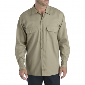 Dickies WL675 FLEX Relaxed Fit Long Sleeve Twill Work Shirt - Desert Sand