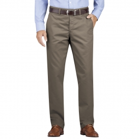 Dickies WP902 KHAKI Regular Fit Tapered Leg Flat Front Pants - Rinsed Pebble Brown