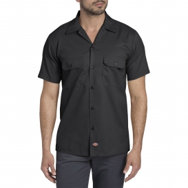 Dickies WS673 FLEX Slim Fit Short Sleeve Twill Work Shirt - Black