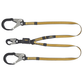 DEWALT DXFP611530 Twin Leg Lanyard External Absorber - Aluminum Rebar Hook on Anchor End