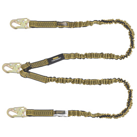 DEWALT DXFP612120 Twin Leg Lanyard, Internal Energy Absorber with Steel Snap Hooks on All Ends - 6 ft (1.8 m)