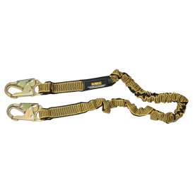 DEWALT DXFP613100 Single Leg Lanyard Internal Energy Absorber - 4 ft to 6 ft Stretch with Steel Snap Hooks on Both Ends - 6 ft (1.8 m)