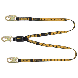 DEWALT DXFP621130 External Absorber Twin Lanyard - Free Fall w/ Steel Snap Hooks