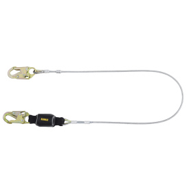 DEWALT DXFP626100 Single Lanyard, External Energy Absorber - Leading Edge Cable with Steel Snap Hooks on Both Ends - 6 ft (1.8 m)