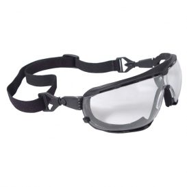 Radians Dagger Safety Glasses/Goggles - Smoke Foam Lined Frame - Clear Anti-Fog Lens