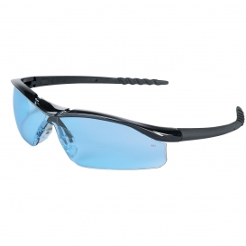 MCR Safety DL113 DL1 Safety Glasses - Black Frame - Light Blue Lens