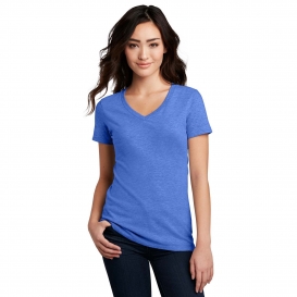 District DM1190L Women\'s Perfect Blend V-Neck Tee - Heathered Royal