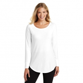District DT132L Women\'s Perfect Tri Long Sleeve Tunic Tee - White