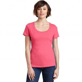 District Made DM106L Ladies Perfect Weight Scoop Tee - Coral