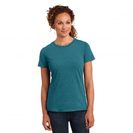 District Made DM108L Ladies Perfect Blend Crew Tee - Heathered Teal