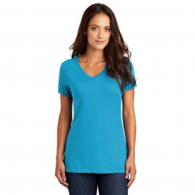 District DM1170L Women\'s Perfect Weight V-Neck Tee - Bright Turquoise