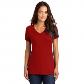 District DM1170L Women\'s Perfect Weight V-Neck Tee - Classic Red