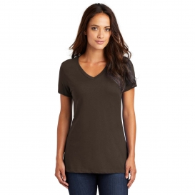 District DM1170L Women\'s Perfect Weight V-Neck Tee - Espresso