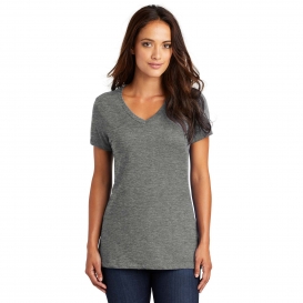 District DM1170L Women\'s Perfect Weight V-Neck Tee - Heathered Nickel