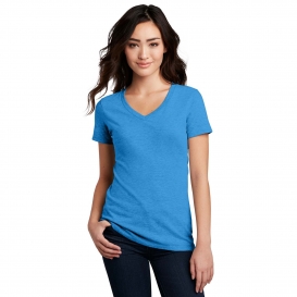 District DM1190L Women\'s Perfect Blend V-Neck Tee - Heathered Bright Turquoise