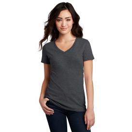 District DM1190L Women\'s Perfect Blend V-Neck Tee - Heathered Charcoal