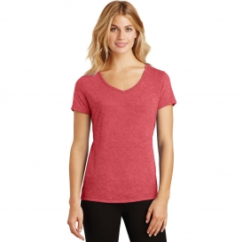 District Made DM1350L Ladies Perfect Tri V-Neck Tee - Red Frost