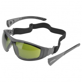 Delta Plus 01252 Go-Specs II Safety Glasses/Goggles - Black Frame - Green Shade 3 Welding Lens