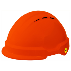 Delta Plus WELAMC2MIPSWHO Americana Vented Safety Helmet - Ratchet Suspension w/ MIPS - Hi Viz Orange