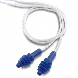 Howard Leight AirSoft 27 NRR Multiple-Use Corded Earplugs - Polybag - Blue w/White Cord