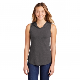 District DT1375 Women\'s Perfect Tri Sleeveless Hoodie - Heathered Charcoal