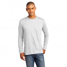 District Made DT105 Mens Perfect Weight Long Sleeve Tee - Bright White