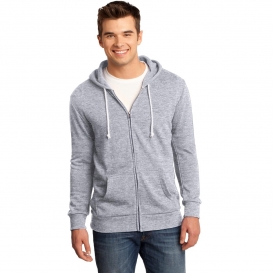 District DT190 Young Mens Core Fleece Full-Zip Hoodie - Athletic Heather