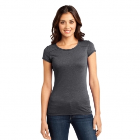 District DT2400 Juniors Gravel 50/50 Girly Crew Tee - Charcoal Gravel
