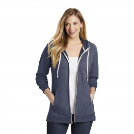 District DT456 Women\'s Perfect Tri French Terry Full-Zip Hoodie - New Navy