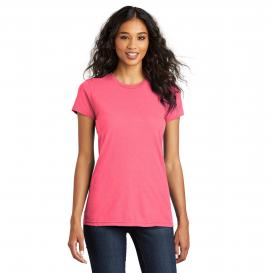 District DT5001 Women\'s Fitted The Concert Tee - Neon Pink