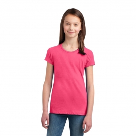 District DT5001YG Girls Concert Tee - Neon Pink