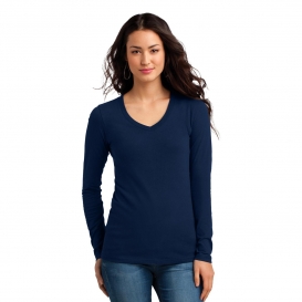District DT5201 Juniors Concert Tee Long Sleeve V-Neck - New Navy
