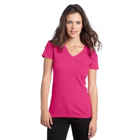District DT5501 Juniors Concert Tee V-Neck - Dark Fuchsia