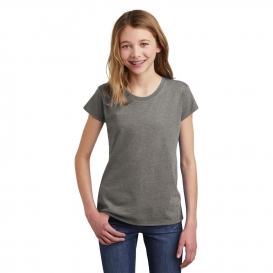 District DT6001YG Girls Very Important Tee - Grey Frost