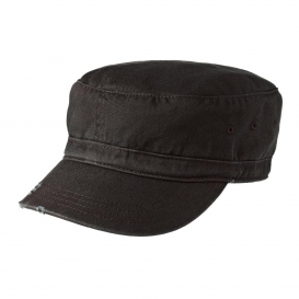 District DT605 Distressed Military Hat - Black