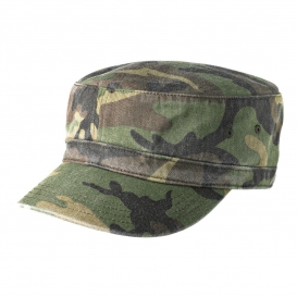 District DT605 Distressed Military Hat - Military Camo