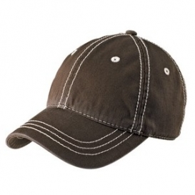 District DT610 Thick Stitch Cap - Chocolate Brown/Stone