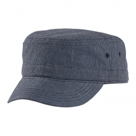 District DT619 Houndstooth Military Hat - New Navy/Blue