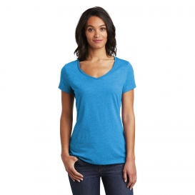 District DT6503 Women\'s Very Important Tee V-Neck - Heathered Bright Turquoise