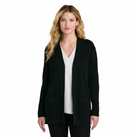 Port Authority LSW2890 Ladies Easy Care Open-Front Cardigan Sweater - Deep Black