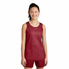 Sport-Tek YST5000 Youth PosiCharge Reversible Mesh Tank - Deep Red/White