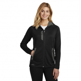 Eddie Bauer EB245 Ladies Sport Hooded Full-Zip Fleece Jacket - Black