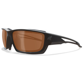 Edge GSK-XL215 Kazbek XL Safety Glasses - Black Foam-Lined XL Frame - Copper Polarized Lens