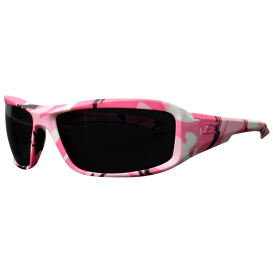 Edge XB116-H1 Brazeau Designer Safety Glasses - Pink Camo Frame - Smoke Lens