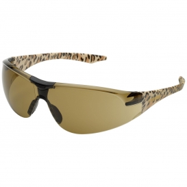 Elvex SG-18BR-SLIM-LEO Avion Safety Glasses - SlimFit Leopard Print Frame - Brown Lens