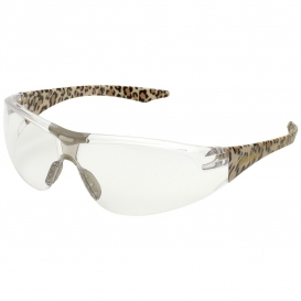 Elvex SG-18C-SLIM-LEO Avion Safety Glasses - SlimFit Leopard Print Frame - Clear Lens