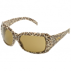 Elvex SG-42BR-LEO Chica Safety Glasses - Leopard Print Frame - Brown Lens