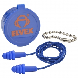 Elvex EP-412 QUATTRO Reusable Corded Ear Plugs with Case and Chain - NRR 27